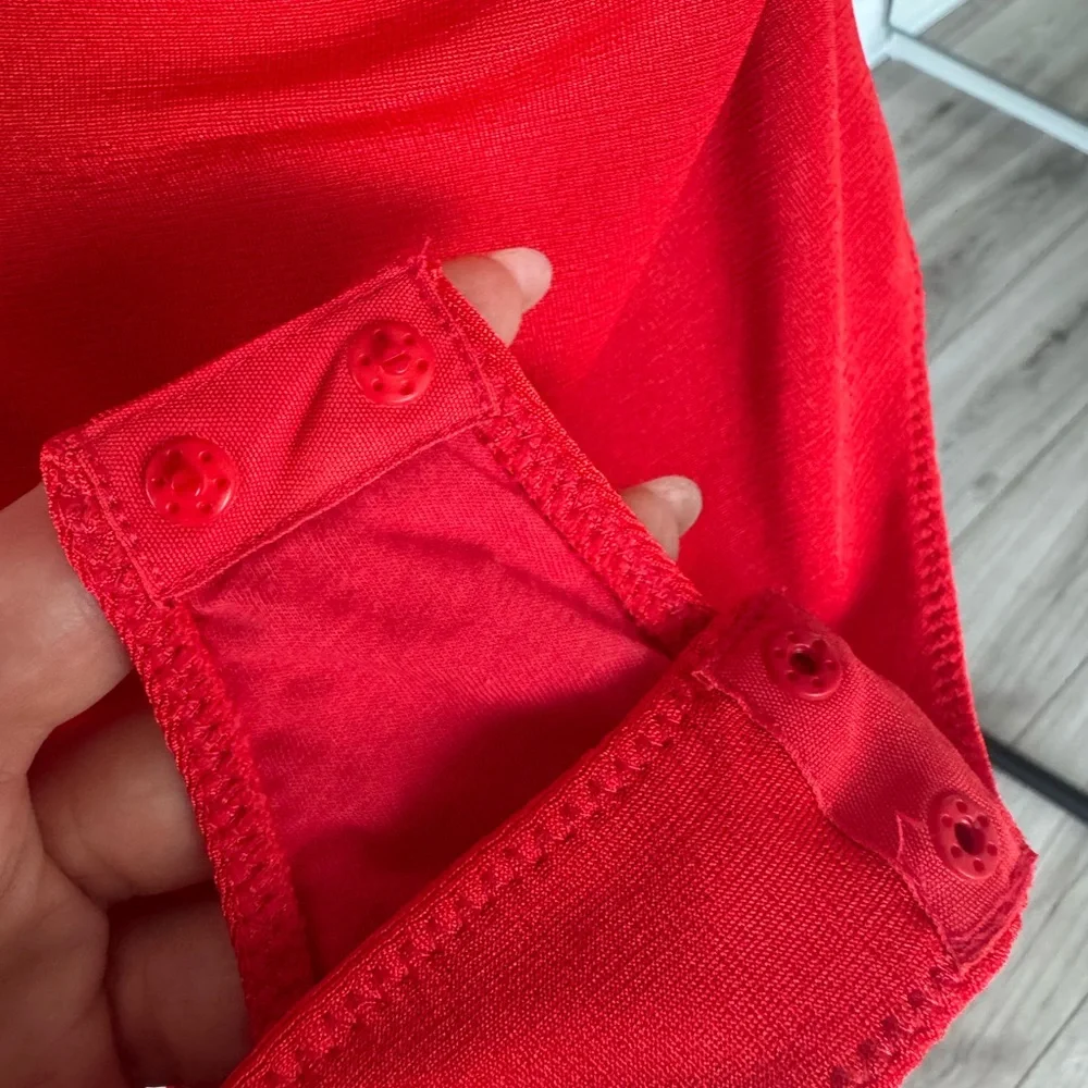 FREE PEOPLE Red Cowl Neckline Bodysuite - Picture 7 of 13